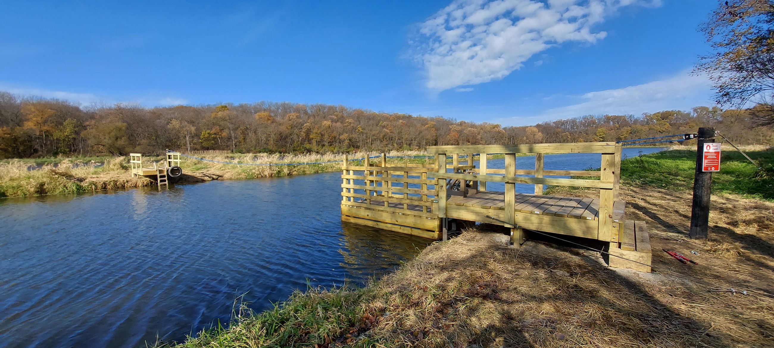 Cedar Lake Nature Trail Water Crossing Floating Raft
